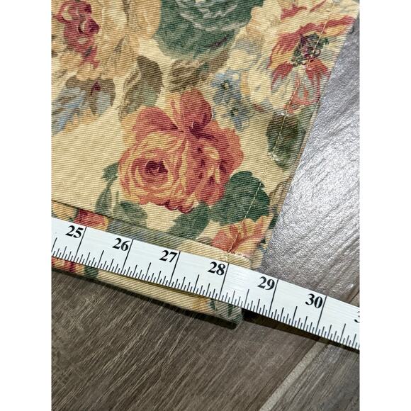 Vintage 80s 90s Floral Pleated Cotton Woman's Pants Size 14 - Picture 5 of 6